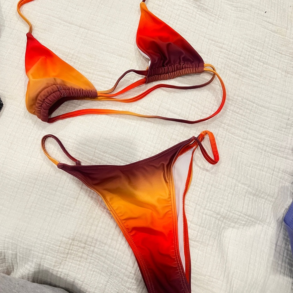 Gradient Red-Orange Bikini Set